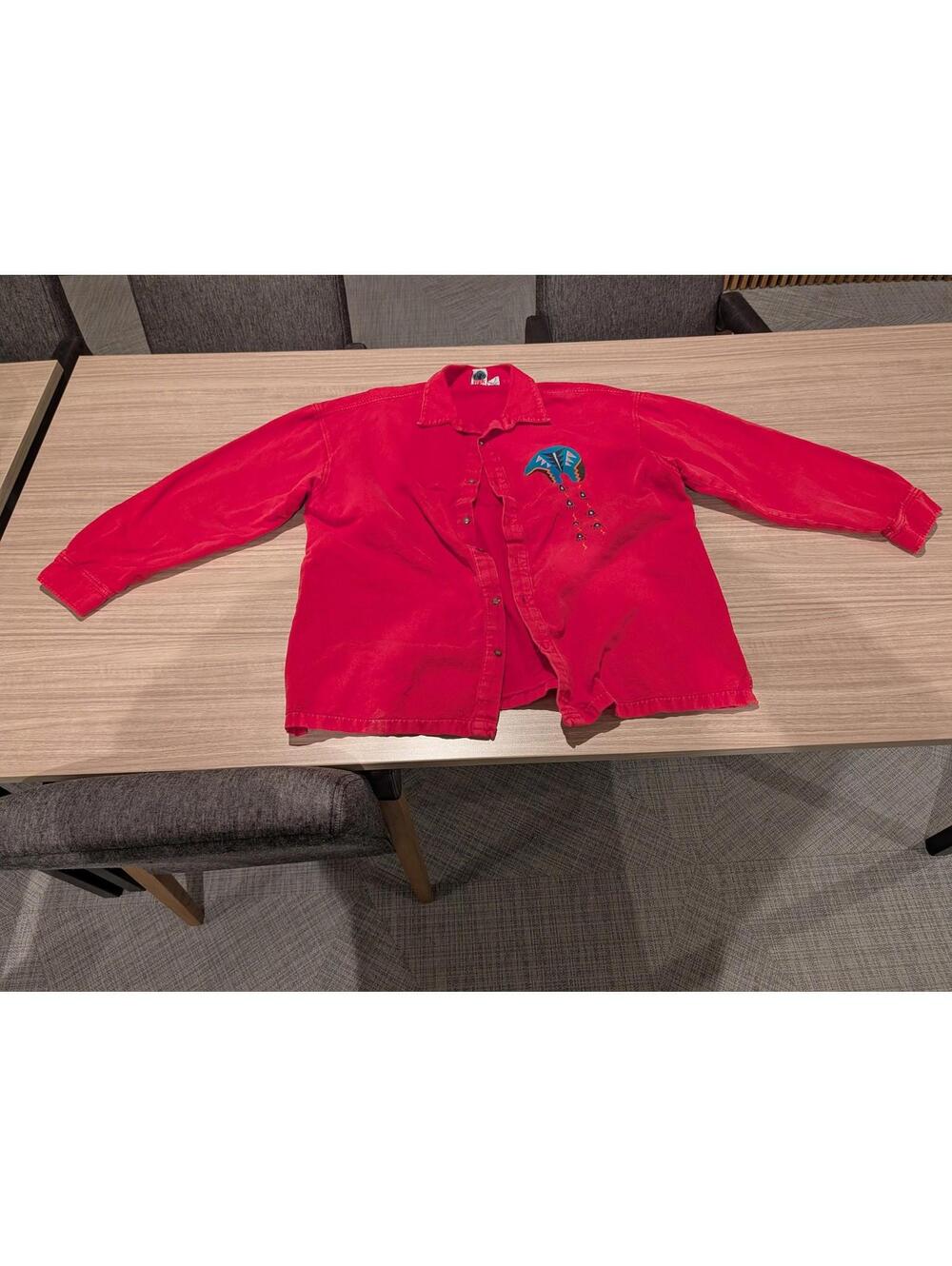 Vtg 90s WEK Southwestern Cotton Shirt Red XXL - Aztec Tribal Pattern Western